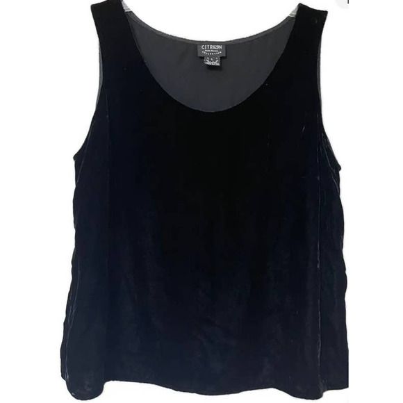 Citron Santa Monica Velvet Black Tank Top Silk Blend Size Medium - Picture 9 of 9